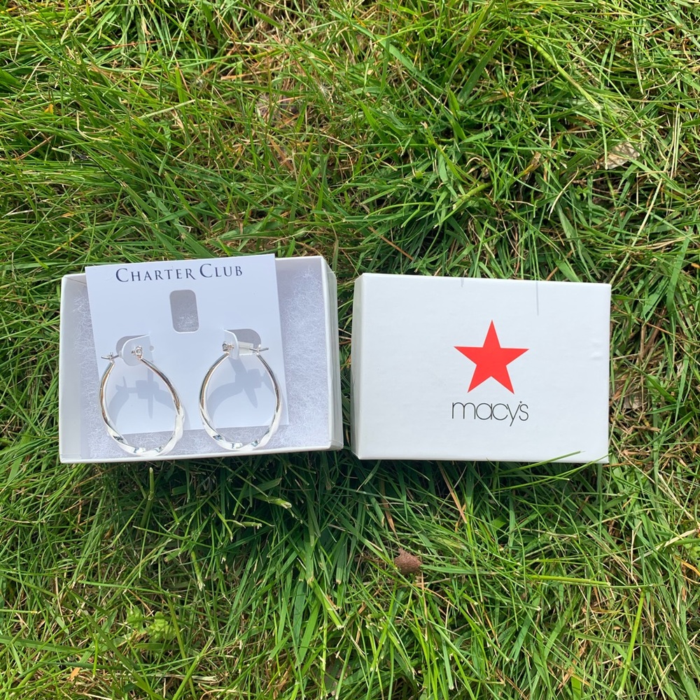 charter club silver earrings